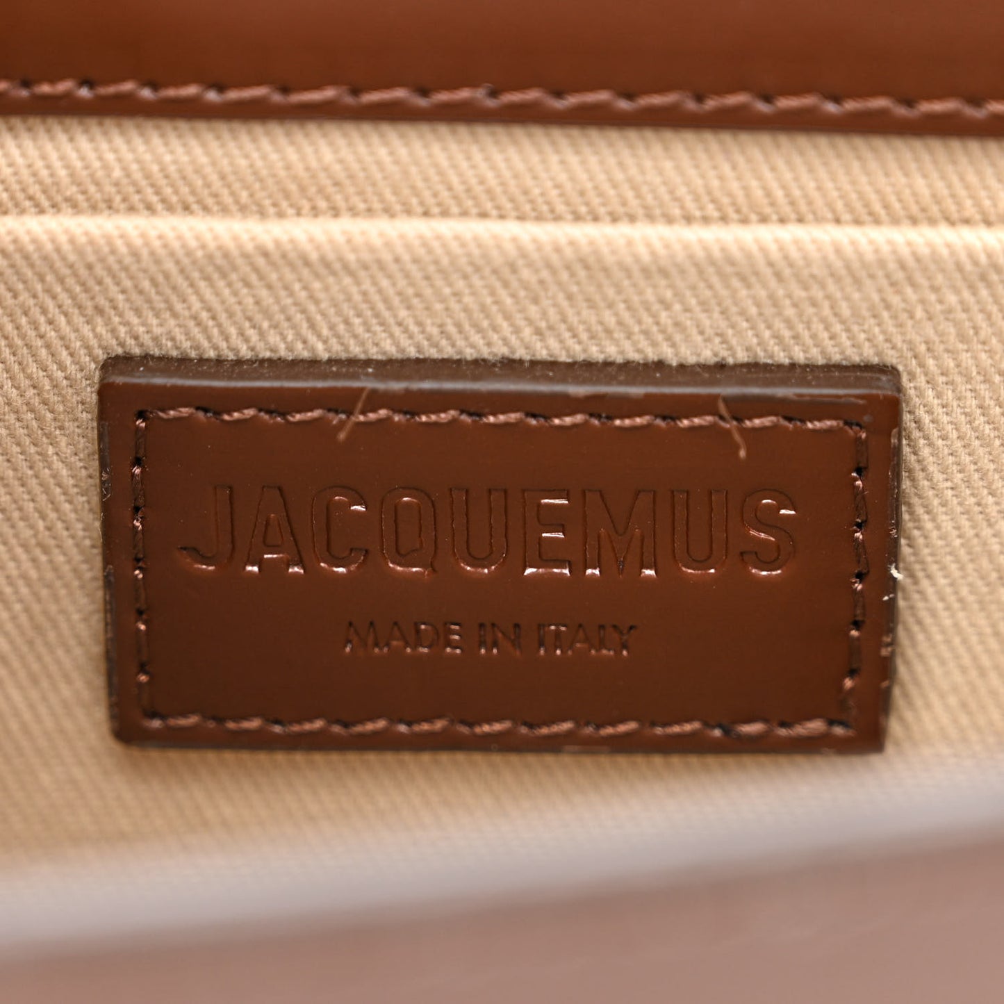 Calfskin Raffia Le Chiquito Long Cordao Brown