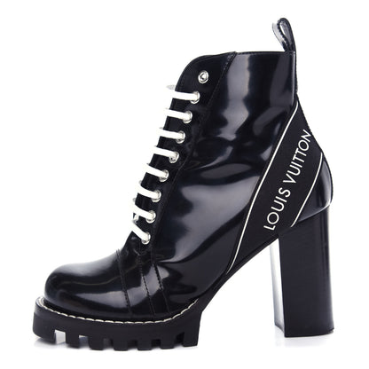 Louis Vuitton Glazed Calfskin Star Trail Ankle Boots 37 Black 1 of 10