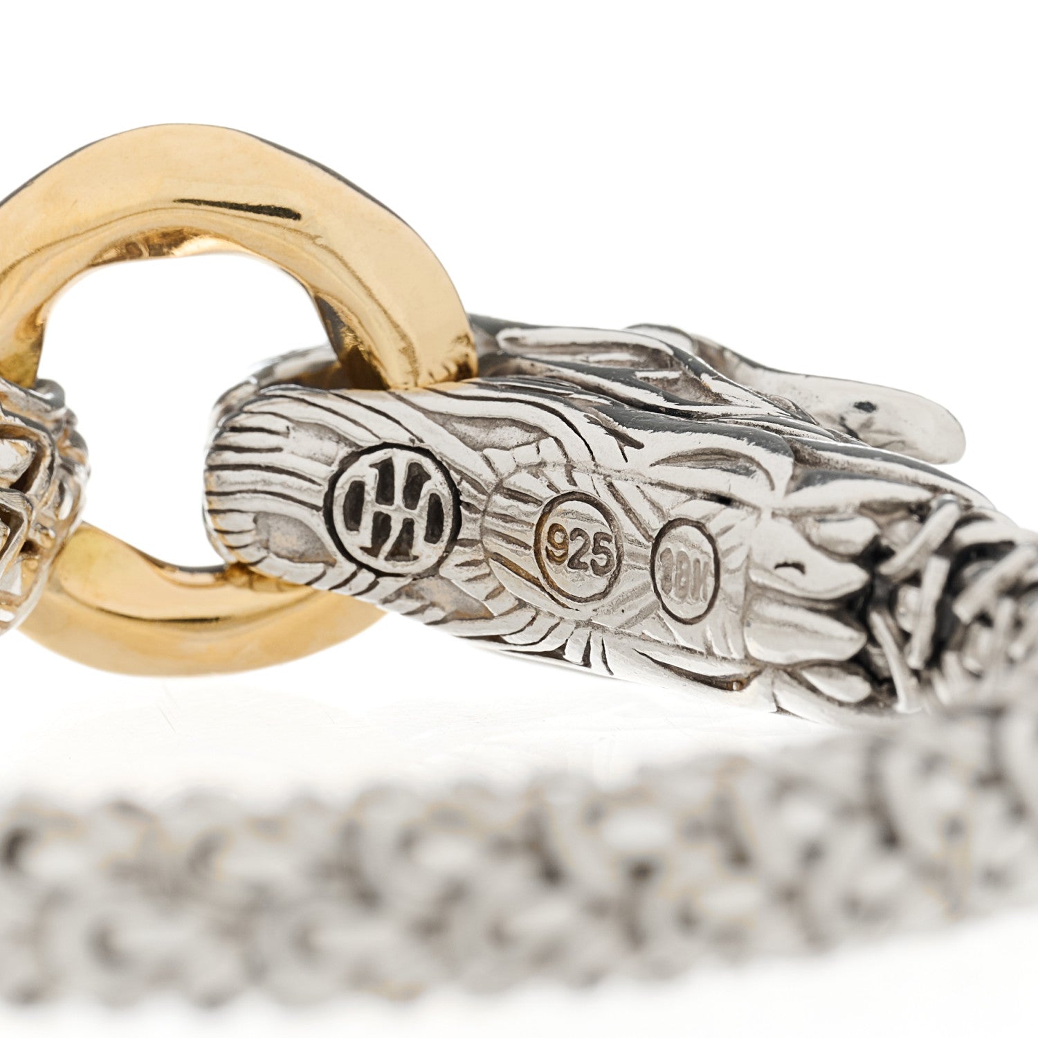 John Hardy Sterling Silver 18K Yellow Gold 6mm Naga Dragon Bracelet 4 of 4