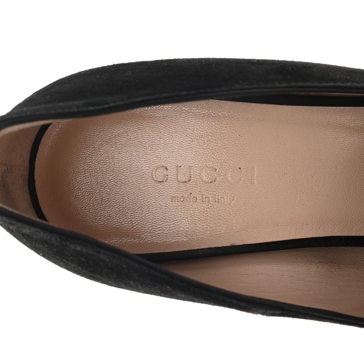 Kid Scamosciato GG Marmont Fringe 105mm Loafer Pumps 36 Black