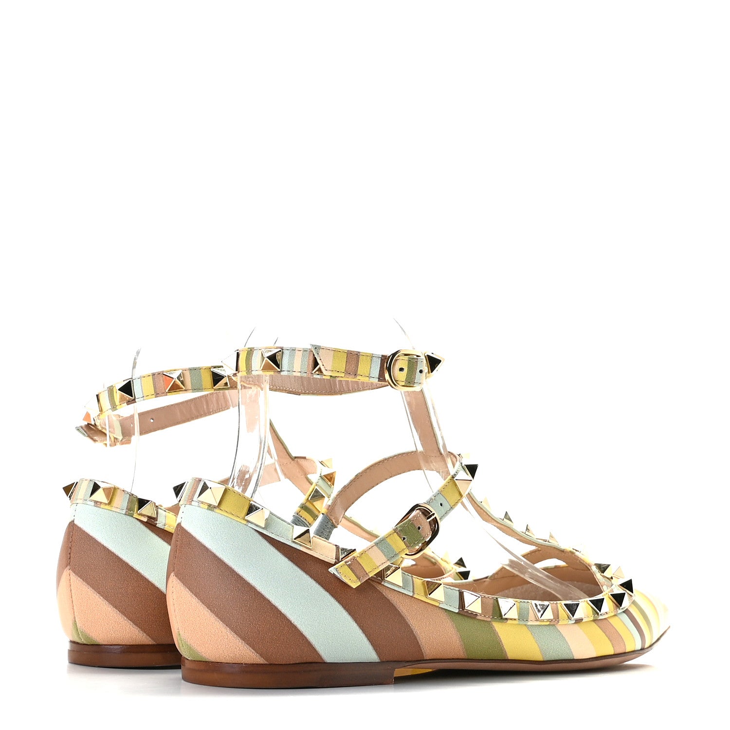 Valentino Garavani Nappa Native Couture 1975 Rockstud Cage Ballerina Flats 39 Multicolor 4 of 13