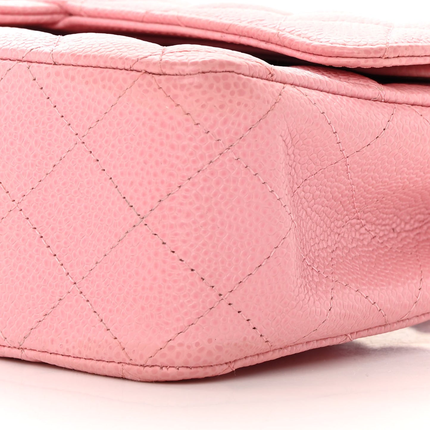 Caviar Quilted Medium Double Flap Light Pink