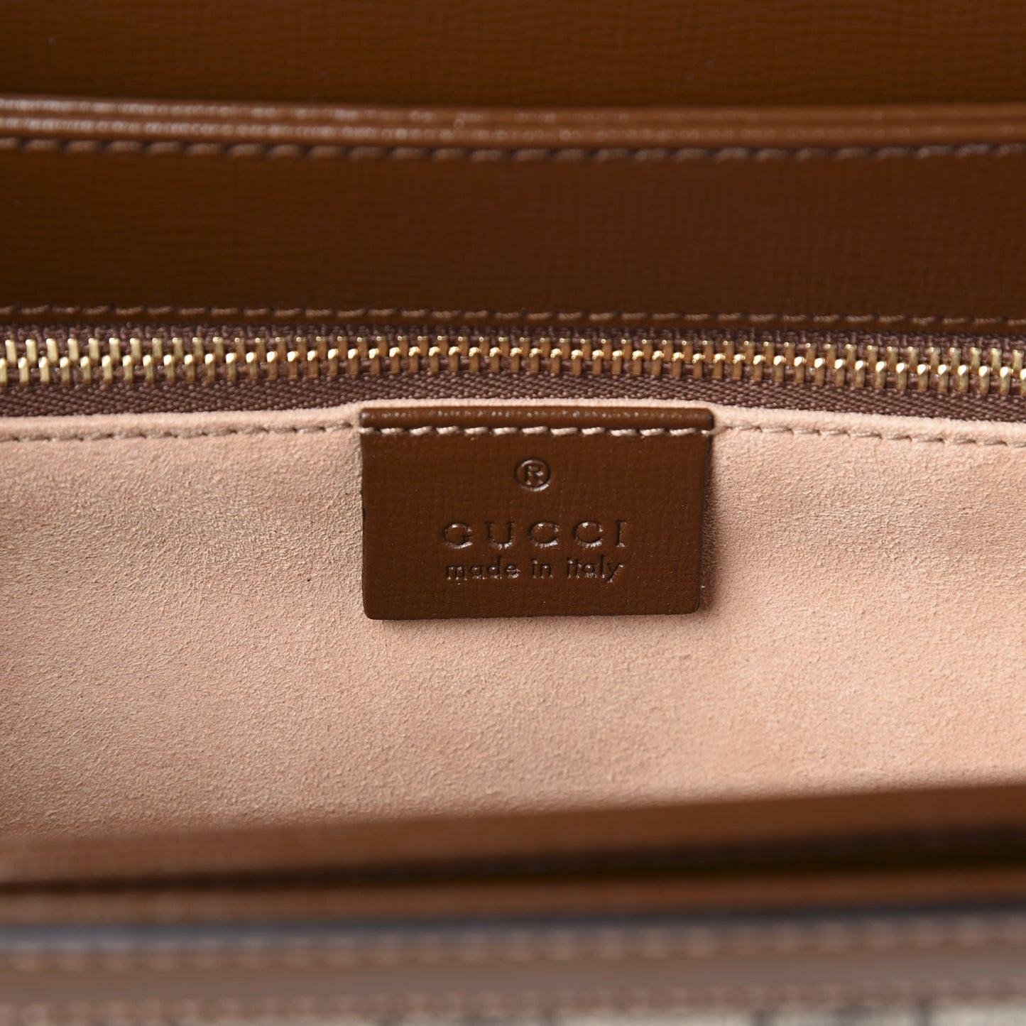 GG Supreme Monogram Horsebit 1955 Shoulder Bag Beige Brown Sugar