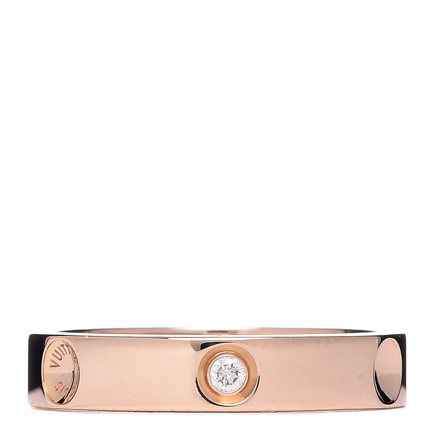 Louis Vuitton 18K Pink Gold Diamond Empreinte Band Ring 48 4.5 1 of 5