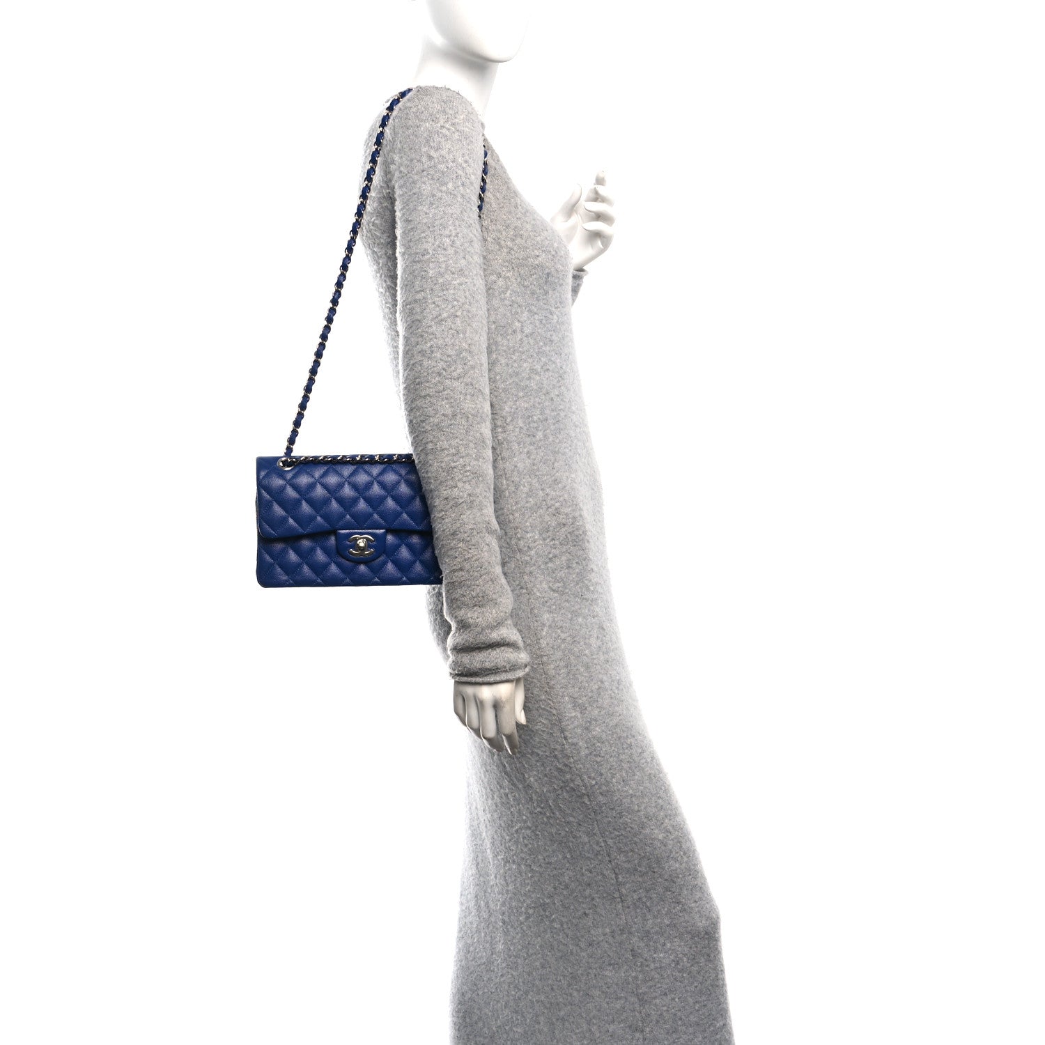 Chanel Caviar Quilted Small Double Flap Blue 2 of 11