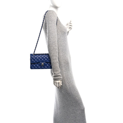 Chanel Caviar Quilted Small Double Flap Blue 2 of 11