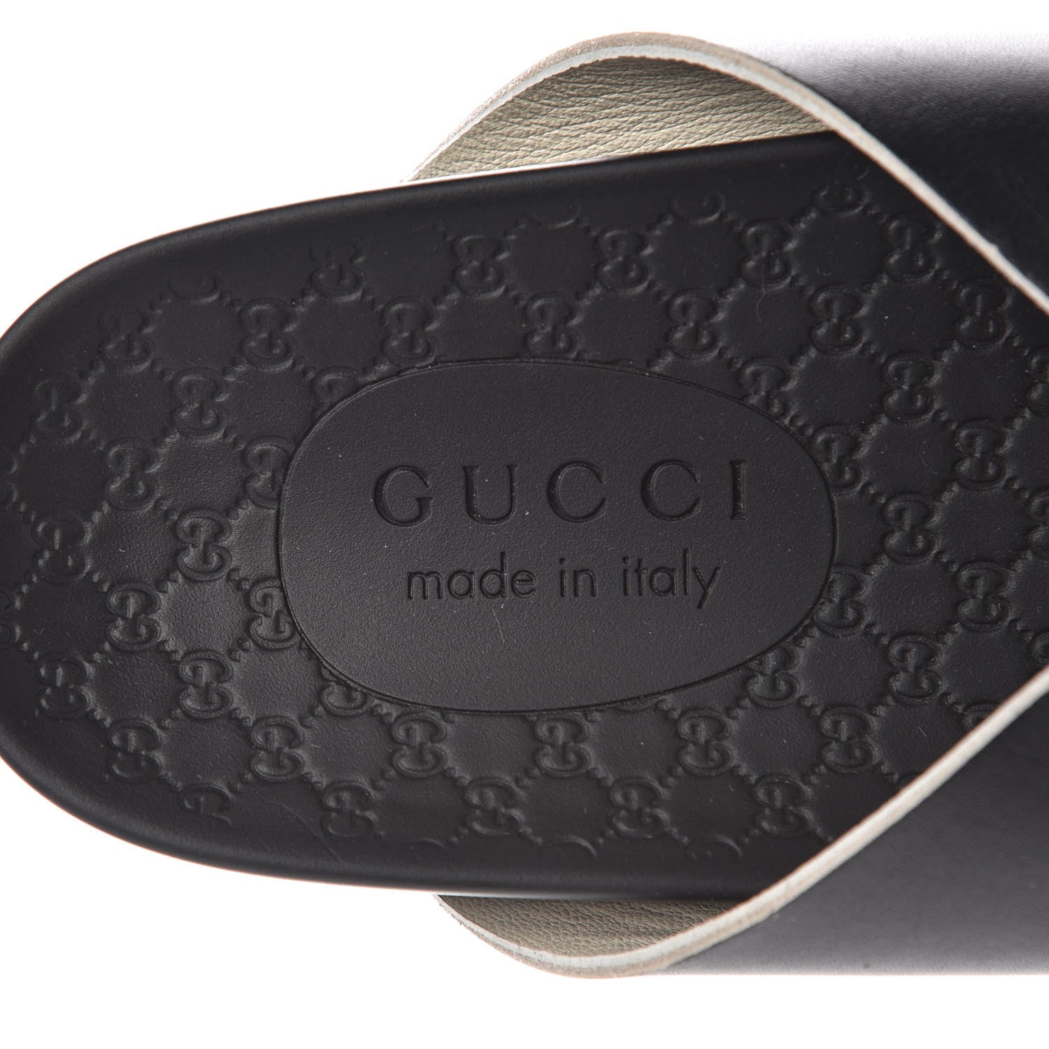 Gucci Calfskin Guccissima Mens Zen Slide Sandals 6.5 Black 6 of 9