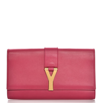 Saint Laurent Calfskin Classic Y Ligne Clutch Fuchsia 1 of 8