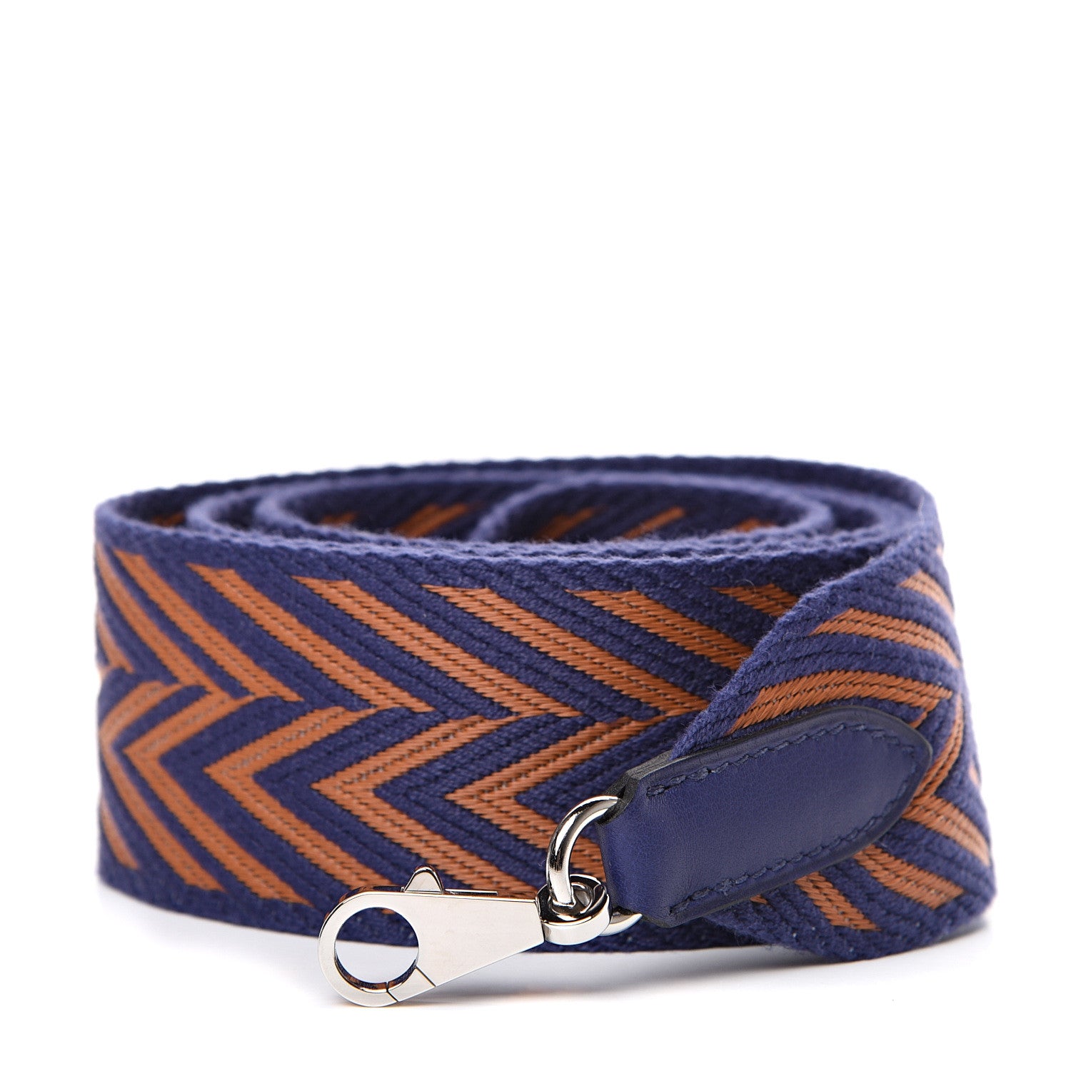 Hermes Toile Swift 50mm Sangle ZigZag Shoulder Strap Bleu Encre Gold 1 of 4