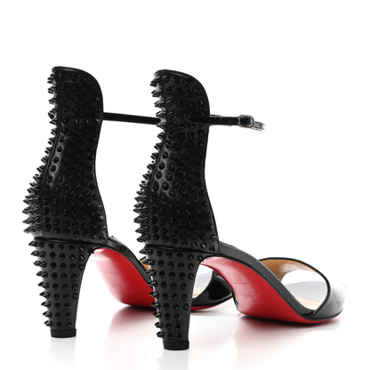 Christian Louboutin Patent Nappa Trezanita 70 Ankle Strap Sandals 37.5 Black 4 of 11