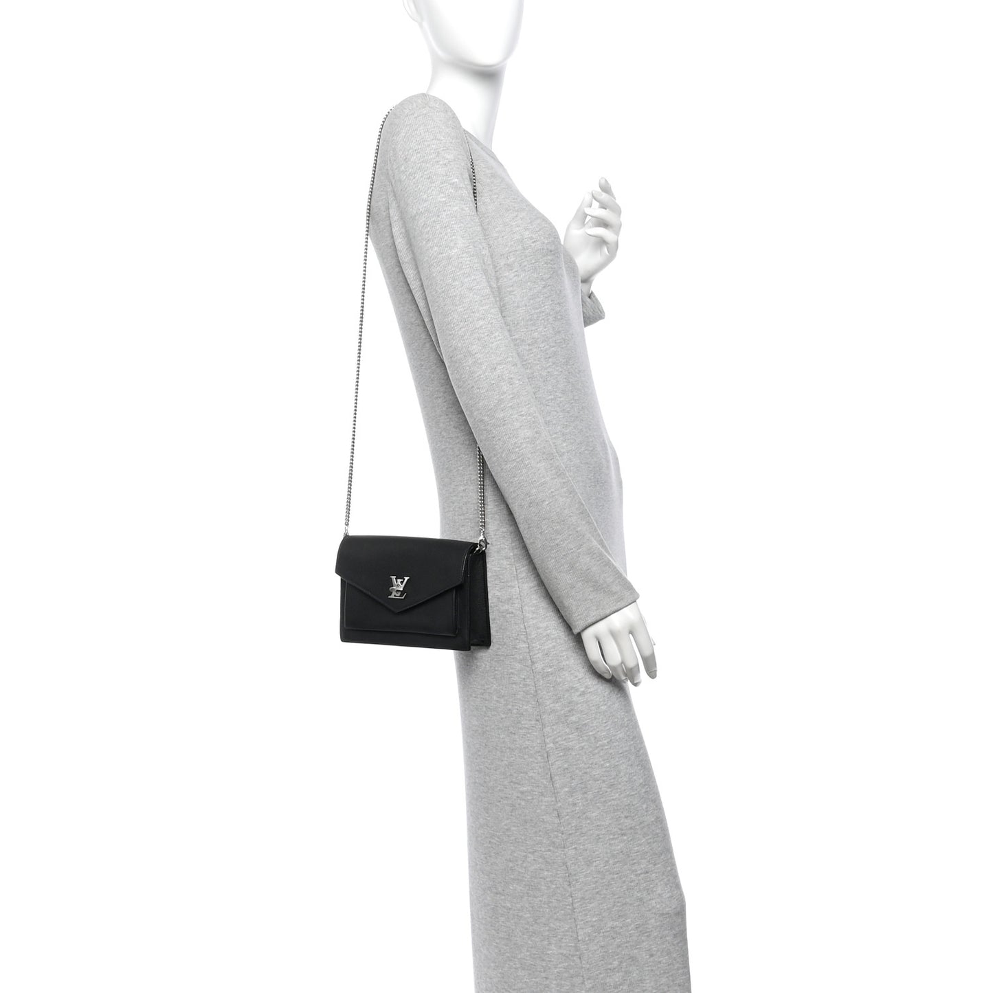 Soft Calfskin My Lockme Chain Pochette Black