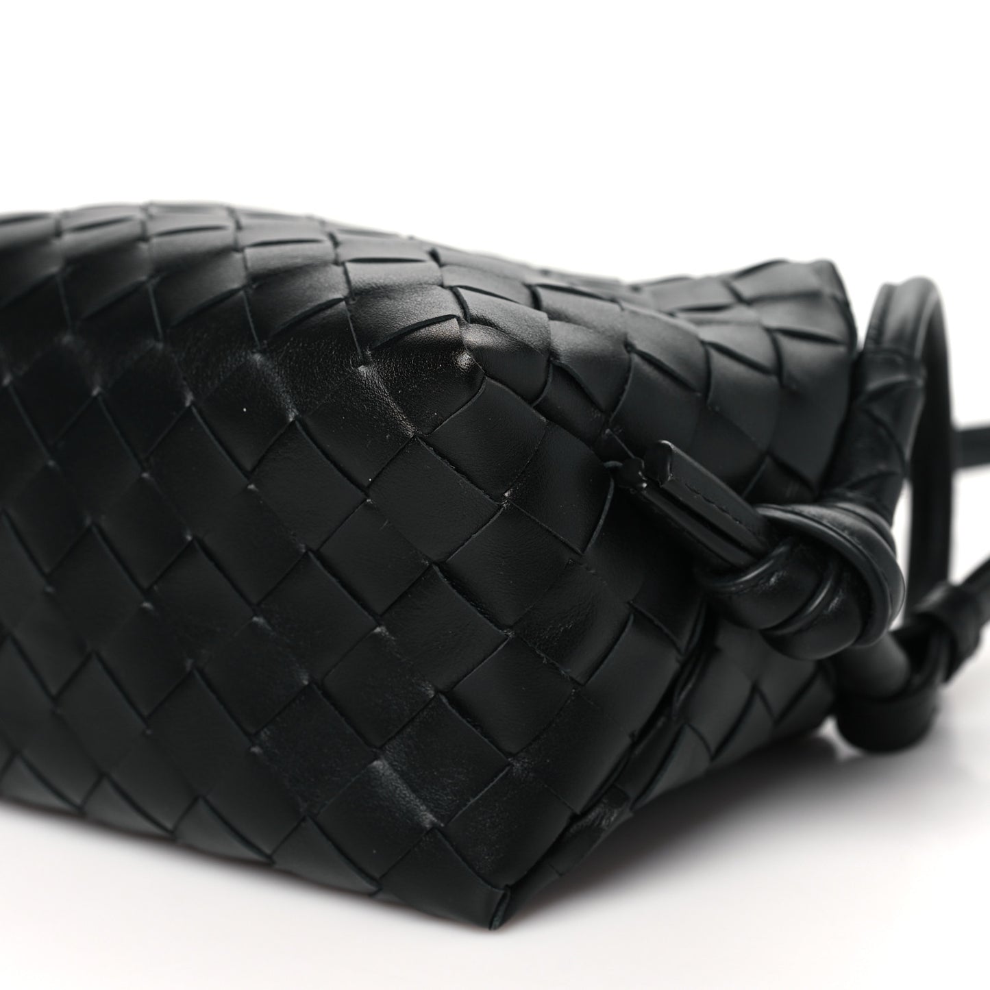 Nappa Intrecciato Loop Top Handle Camera Bag Black