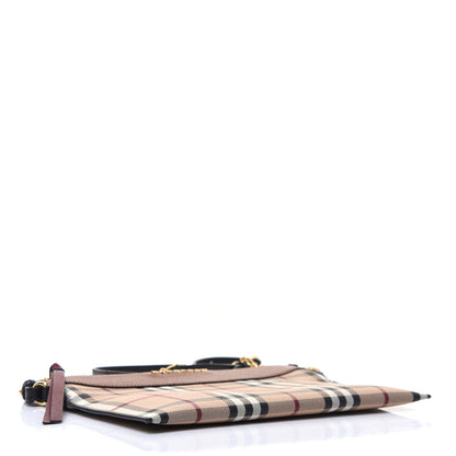 Burberry Haymarket Check Peyton Crossbody Clutch Bag Toffee 4 of 20