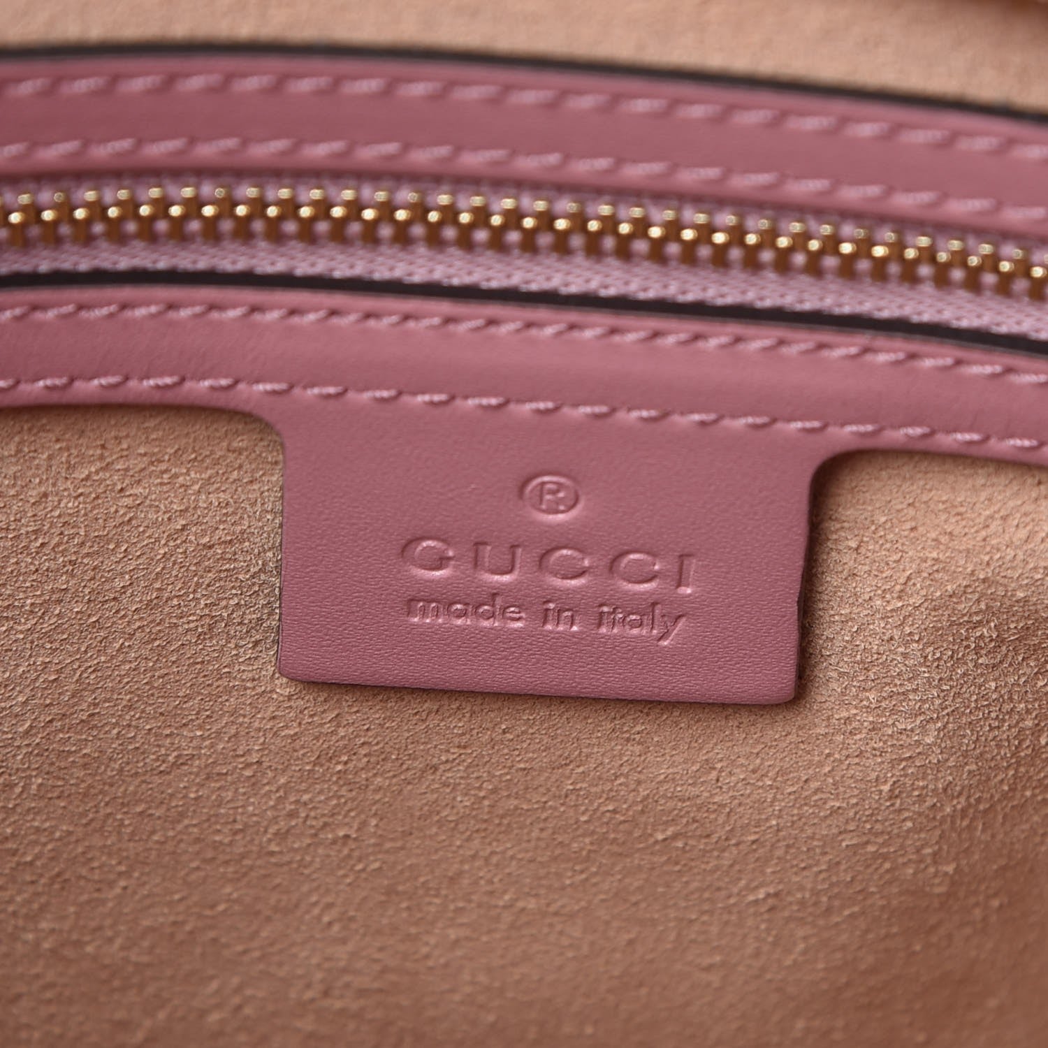 Gucci Guccissima Signature Small Zippered Bucket Tote Rose Baby Candy 6 of 8