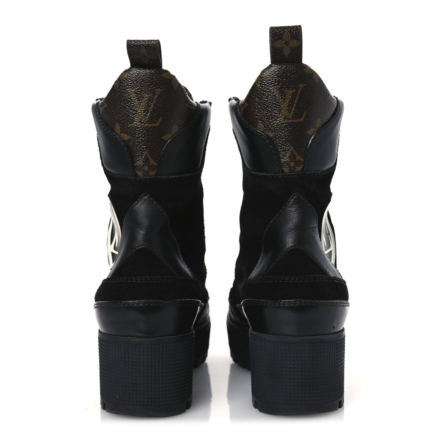Louis Vuitton Suede Calfskin Monogram World Tour Platform Desert Boots 36.5 Black 6 of 14