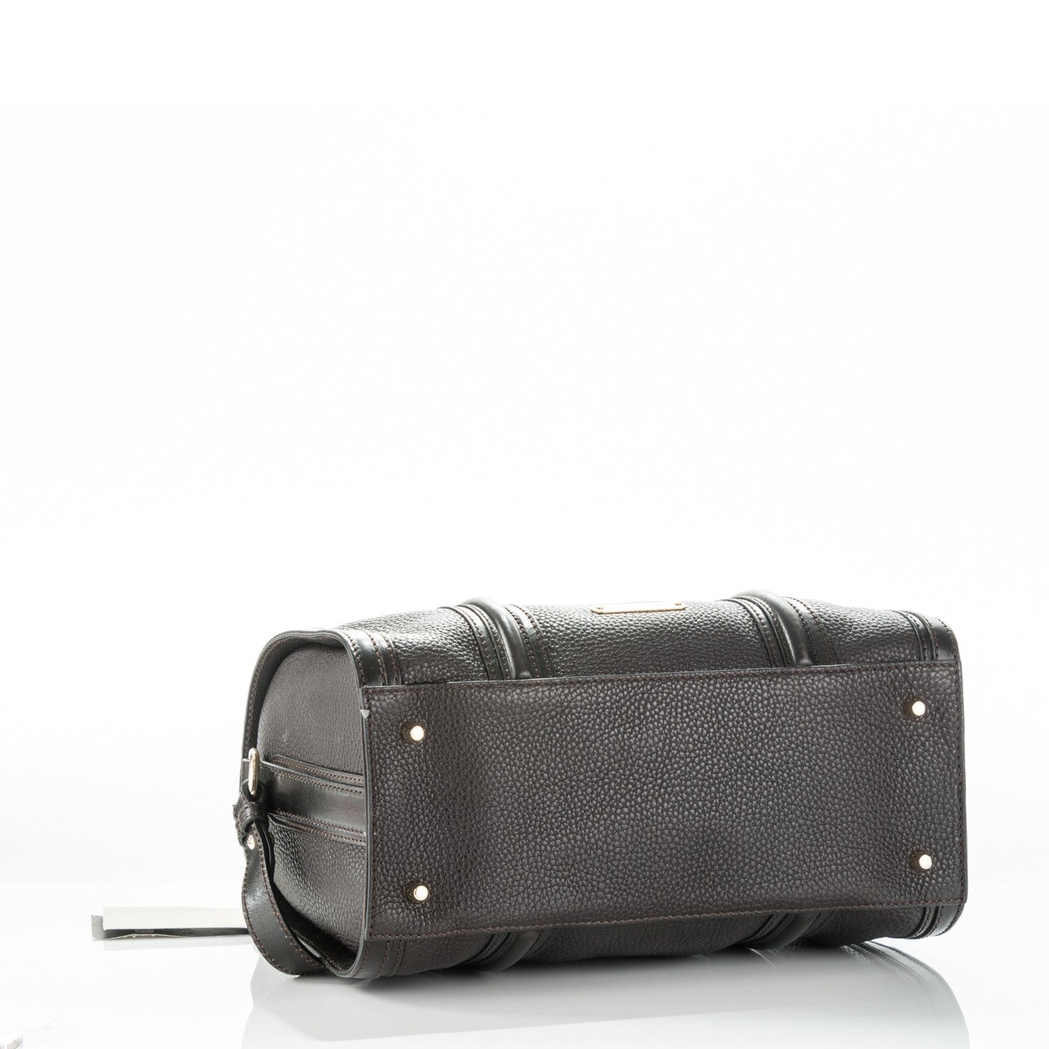 Burberry Grainy Calfskin Medium Alchester Bowling Bag Dark Chocolate 4 of 8