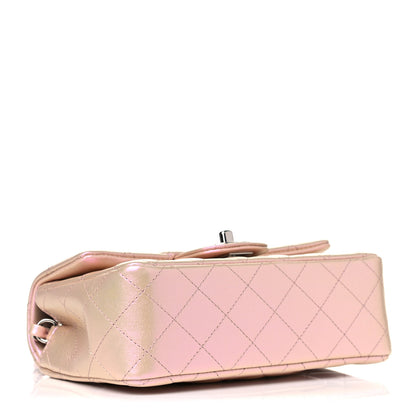 Chanel Iridescent Calfskin Quilted Mini Rectangular Flap Pink 4 of 12