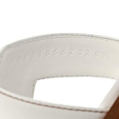 Hermes Box Calfskin Oran Sandals 37 White 6 of 9