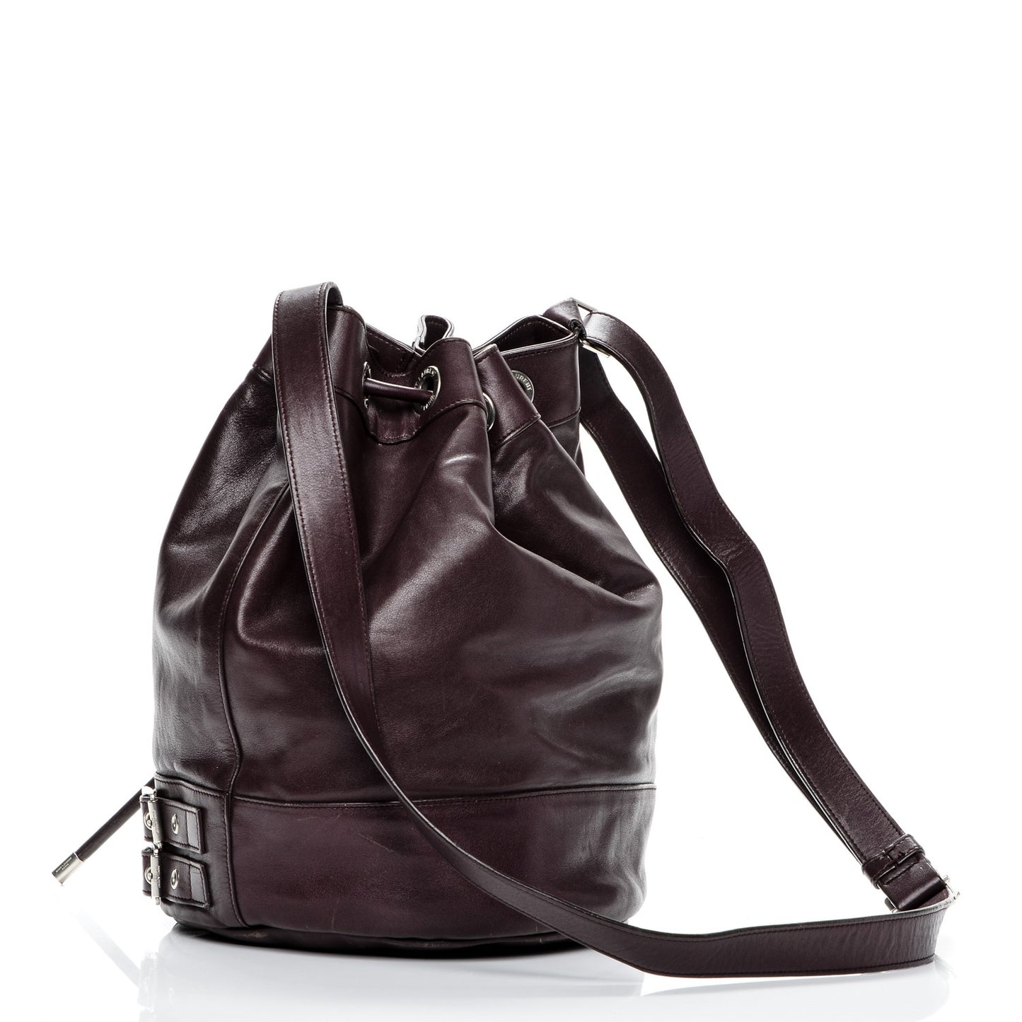 Calfskin Medium Rider Bucket Bag Bordeaux