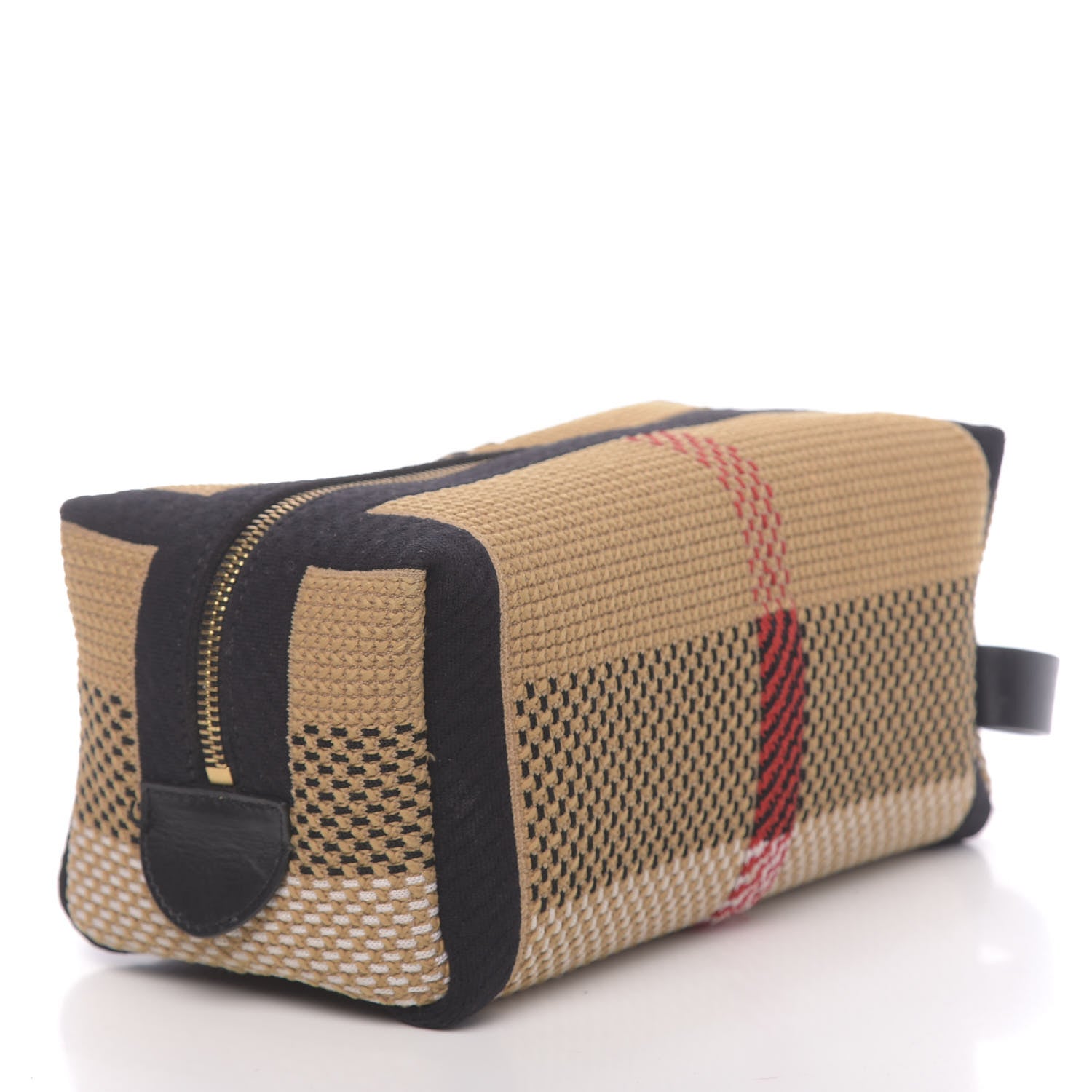 Burberry Knit Logo Mens Washbag Tan Black 3 of 7