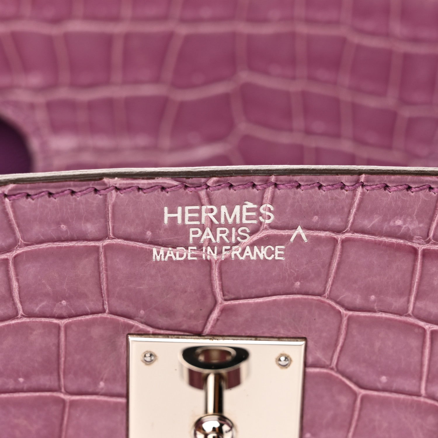 Hermes Shiny Porosus Crocodile Birkin 35 Violet 6 of 10