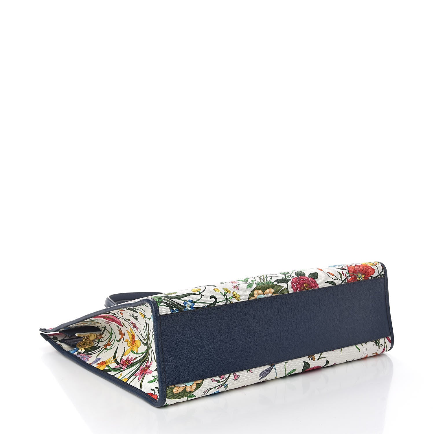 Gucci Canvas Large Flora Tote Navy Multicolor 4 of 8