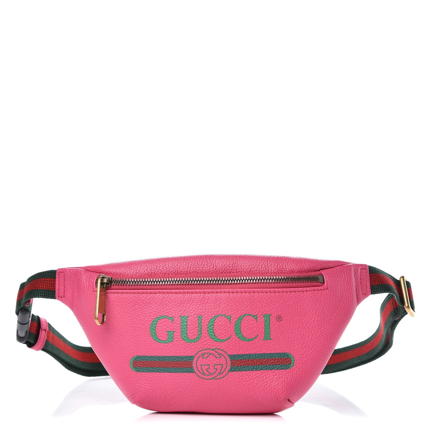 Grained Calfskin Small Logo Belt Bag Box Pink Green