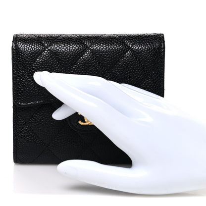Chanel Caviar Quilted Compact Flap Wallet Black 2 of 9