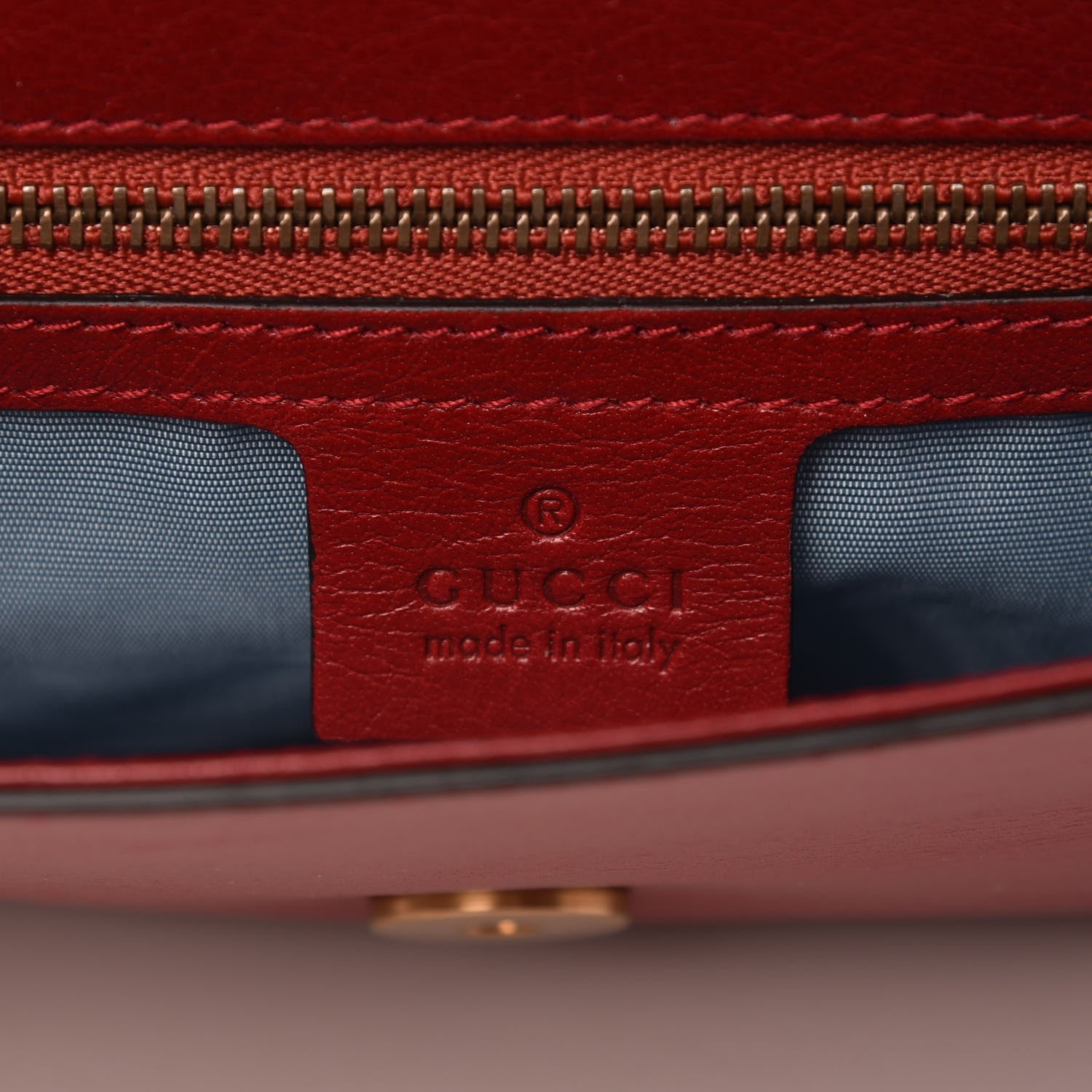 Gucci Calfskin Diagonal GG Medium Thiara Double Envelope Shoulder Bag Black Red 8 of 12