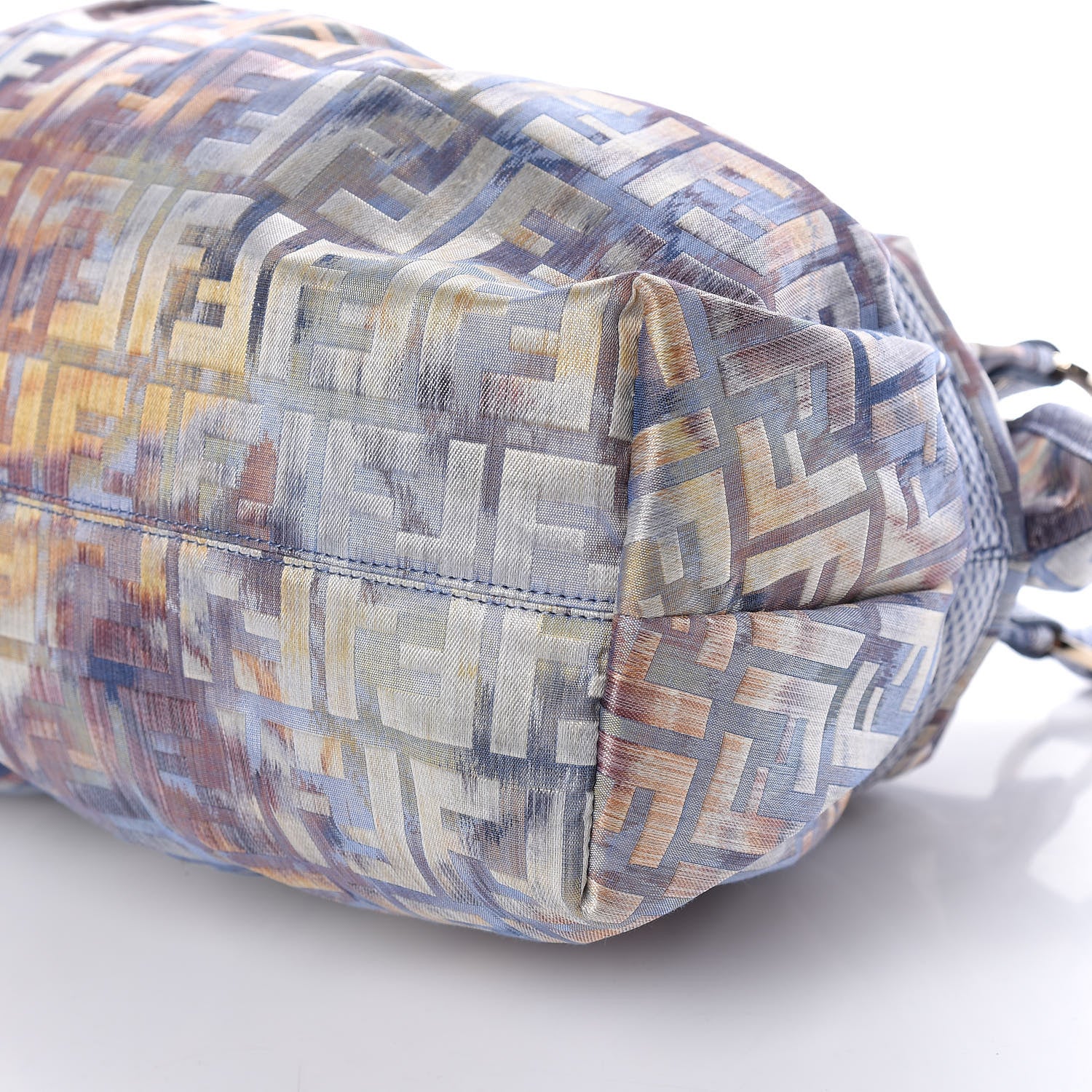 Fendi Zucca Vitello Lizard Embossed Large Chef Shopper Tote Celeste Multicolor Polvere 9 of 9