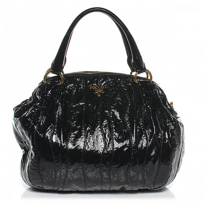 Prada Vernice Stripes Handbag Black 1 of 13