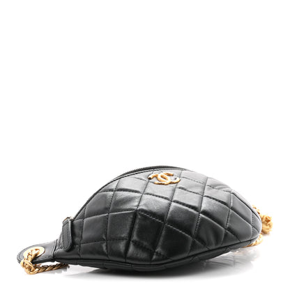 Chanel Lambskin Quilted Pillow Crush Belt Bag Black 3 of 9