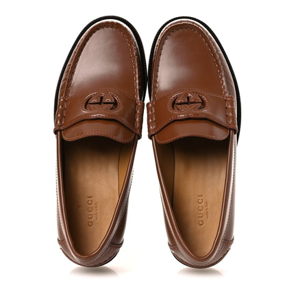 Gucci Millennial Ribot Cut Out Interlocking G Loafers 37.5 Cuir 2 of 11