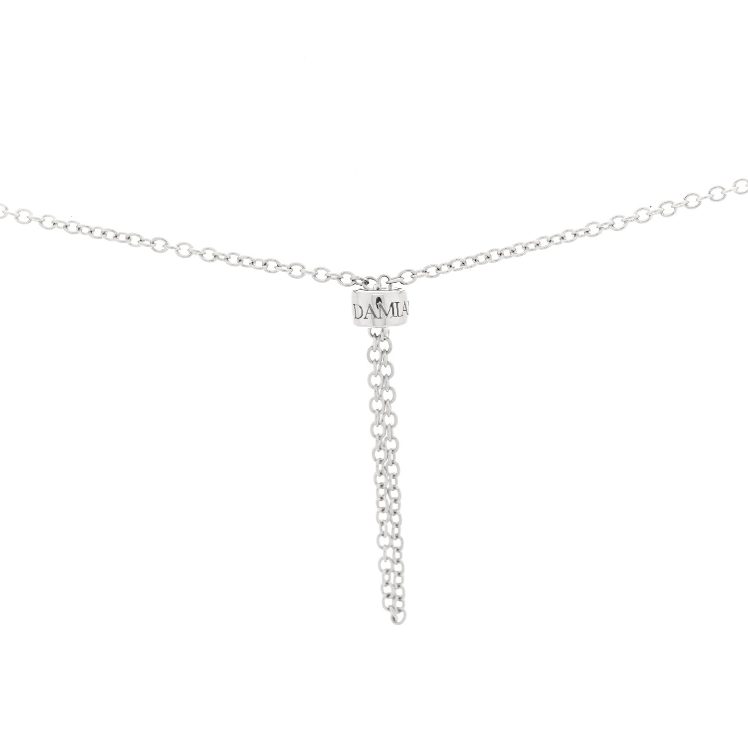 Damiani 18K White Gold Diamond D Side Pendant Necklace 4 of 6