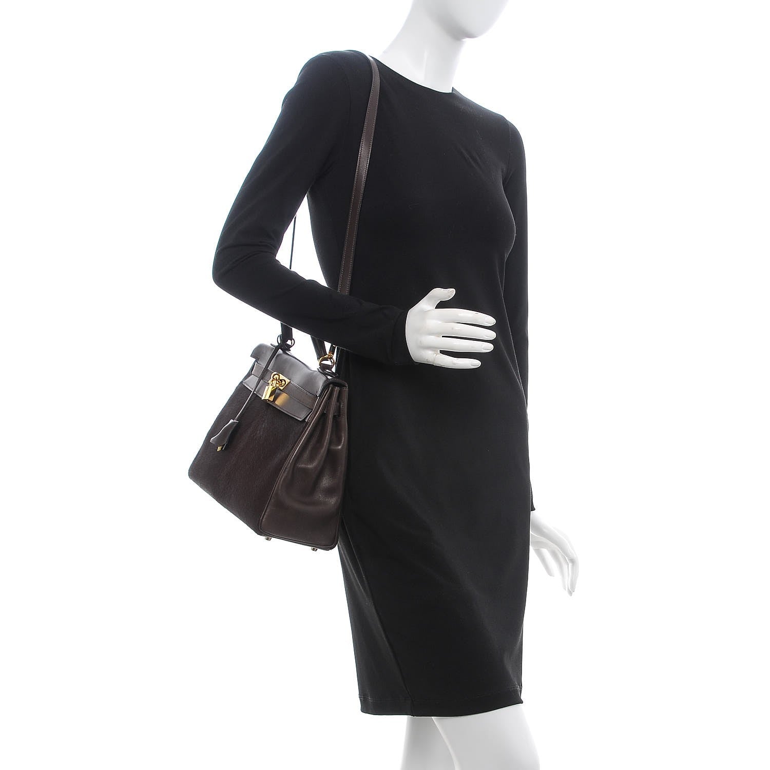 Hermes Pony Hair Swift Kelly Retourne 32 Chocolate 2 of 39