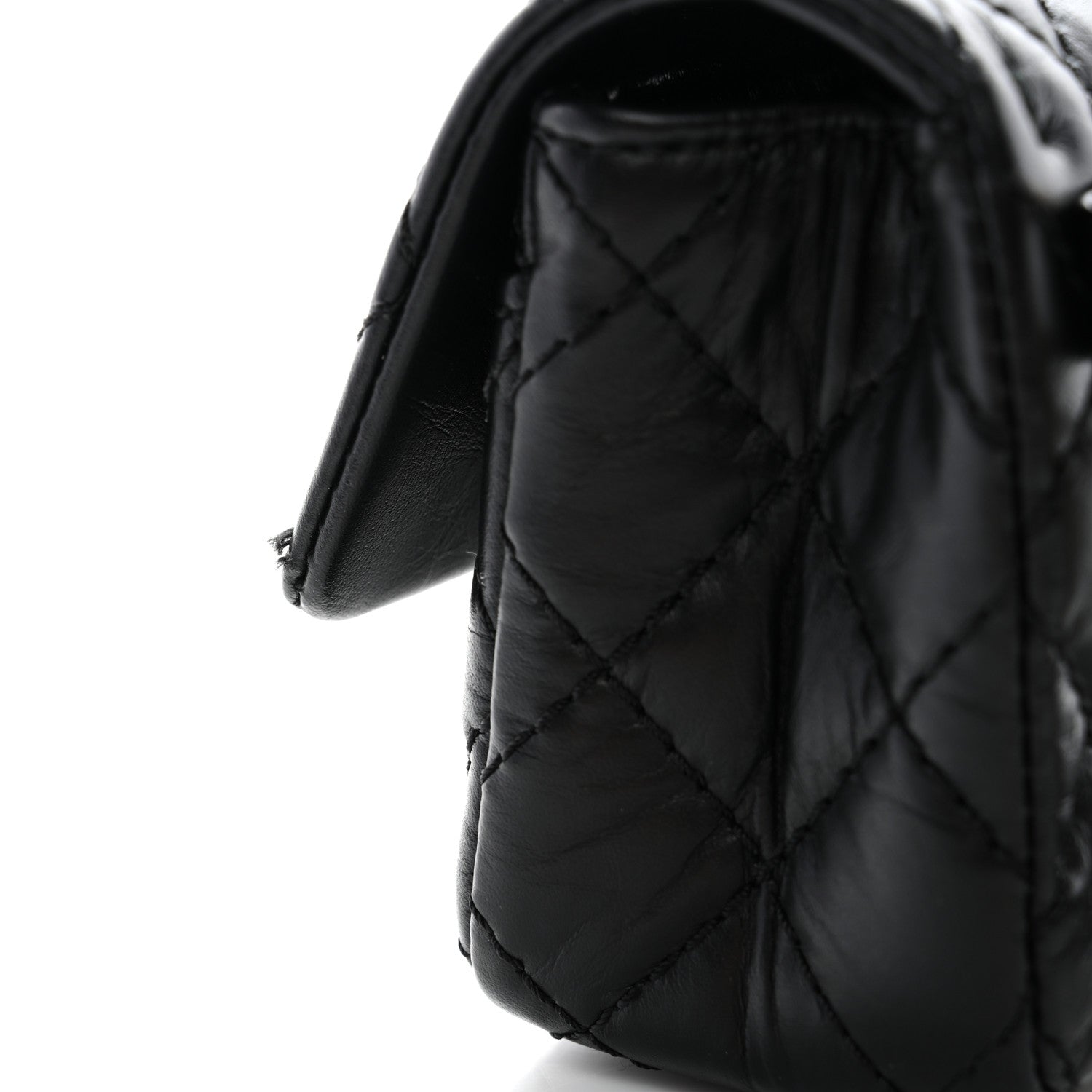 Chanel Aged Calfskin Quilted 2.55 Reissue Chain Waist Bag Black 11 of 12