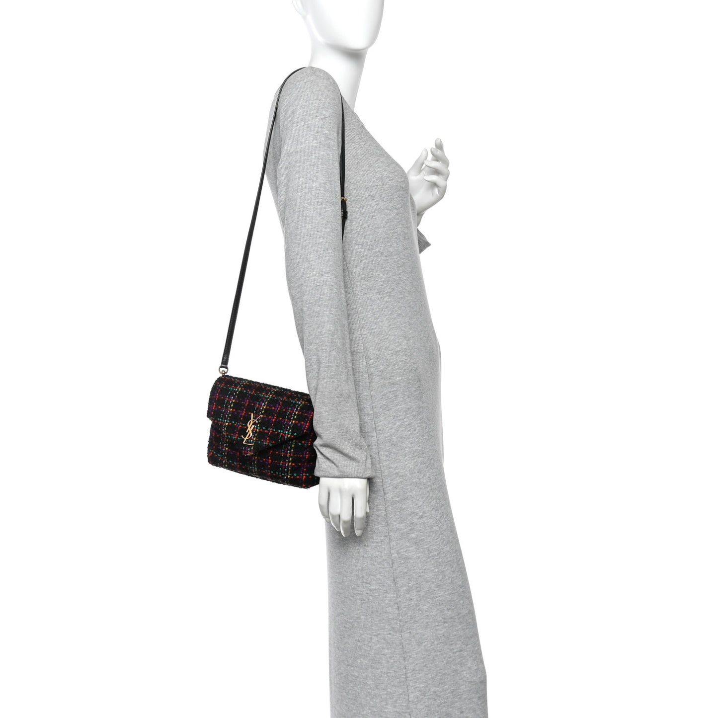 Tweed Toy Loulou Shoulder Bag Black