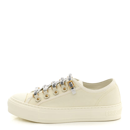 Christian Dior Canvas Dot Walk'N'Dior Low Top Sneakers 36.5 Milk 1 of 8