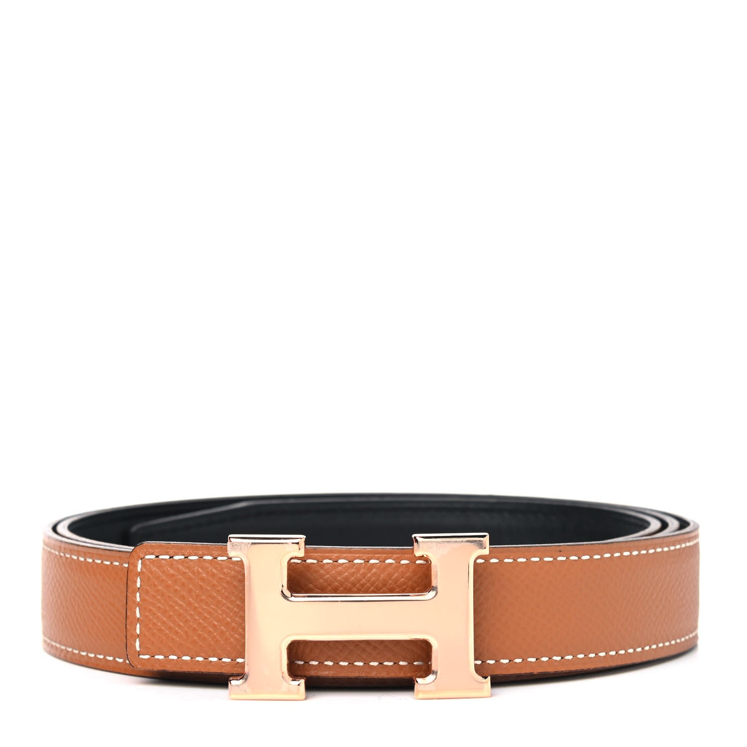 Hermes Epsom Swift 24mm H Belt 95 Gold Black 1 of 7