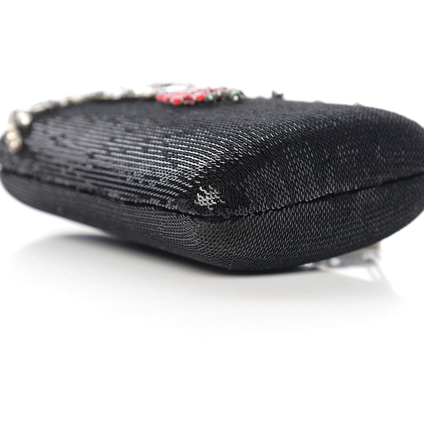 Sequin Crystal Cocktail Clutch Black