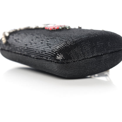 Prada Sequin Crystal Cocktail Clutch Black 7 of 8