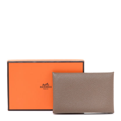 Hermes Epsom Calvi Card Case Etoupe 8 of 8
