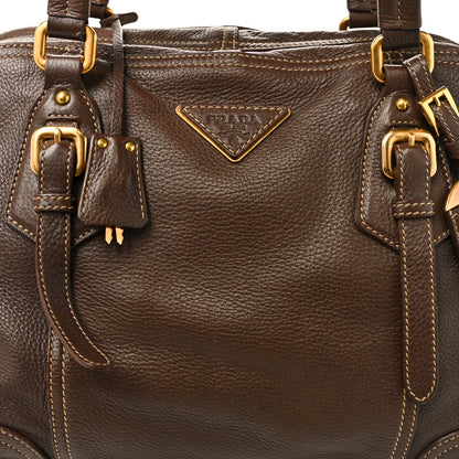 Prada Vitello Daino Satchel Bruciato 8 of 12