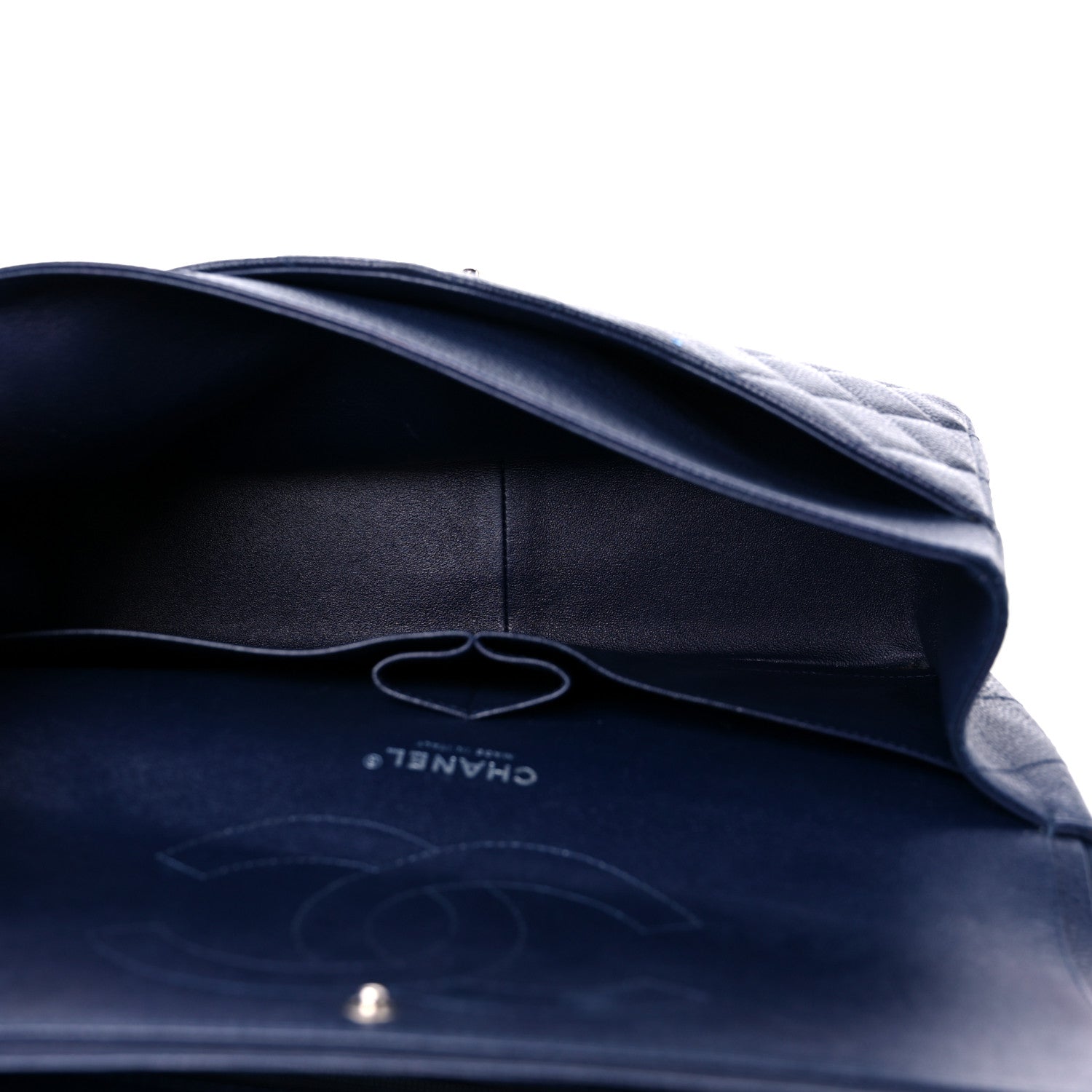 Chanel Caviar Quilted Jumbo Double Flap Navy Blue 5 of 13