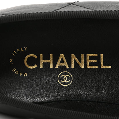 Chanel Lambskin Quilted CC Cambon Ballet Flats 35 Black White 8 of 10