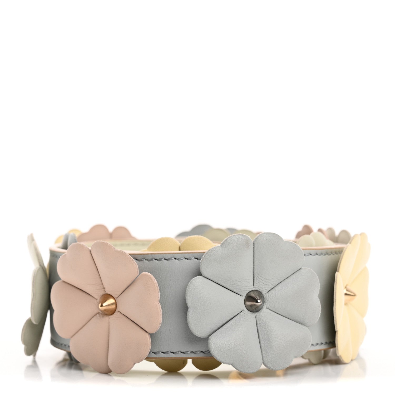 Fendi Calfskin Flowerland Studded Strap You Dove 2 of 9