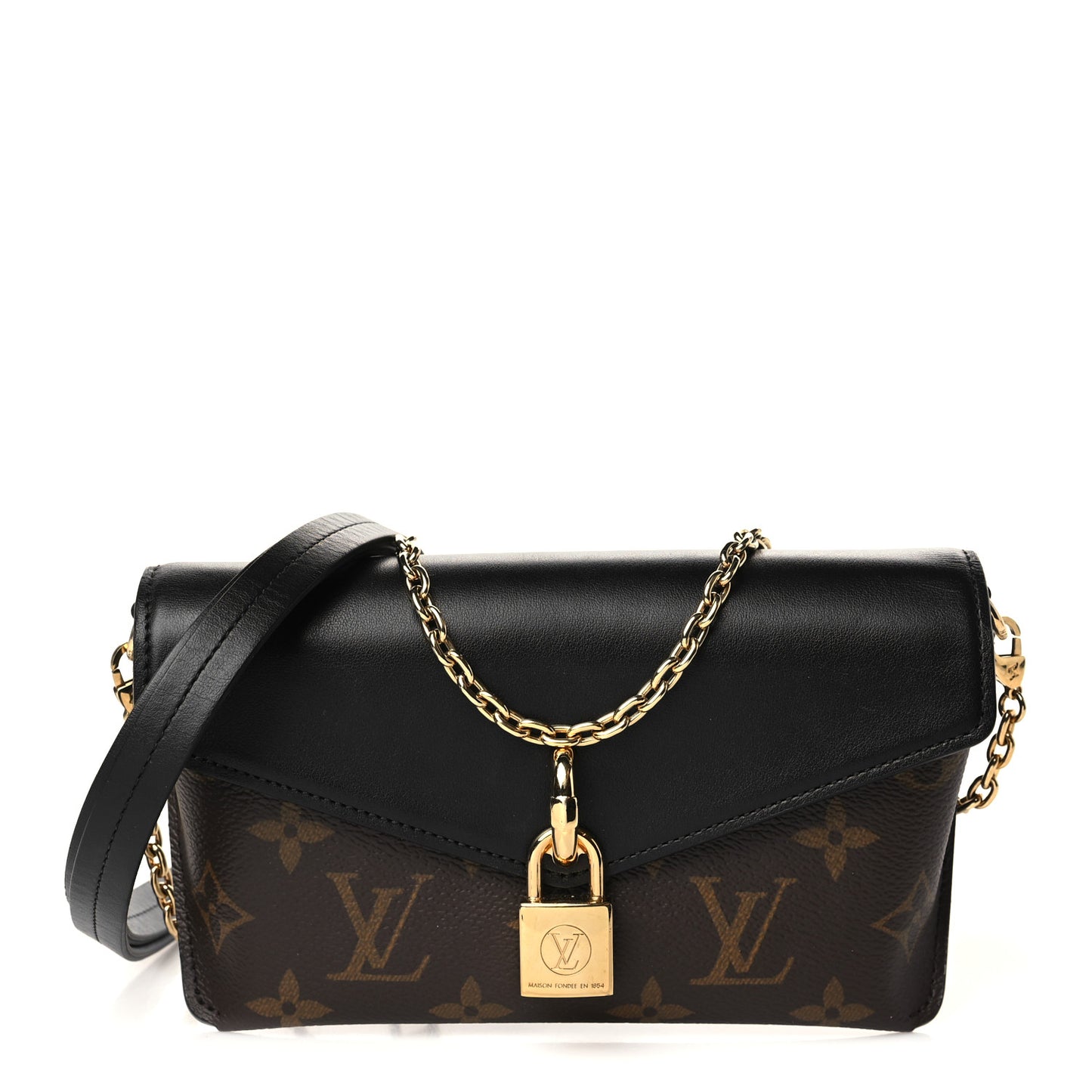 Monogram Padlock On Strap Black