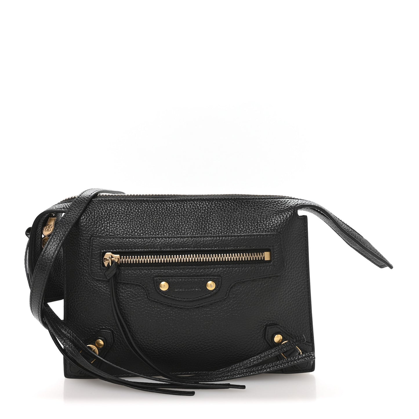 Grained Calfskin Neo Classic Gold Hardware Multipouch Black