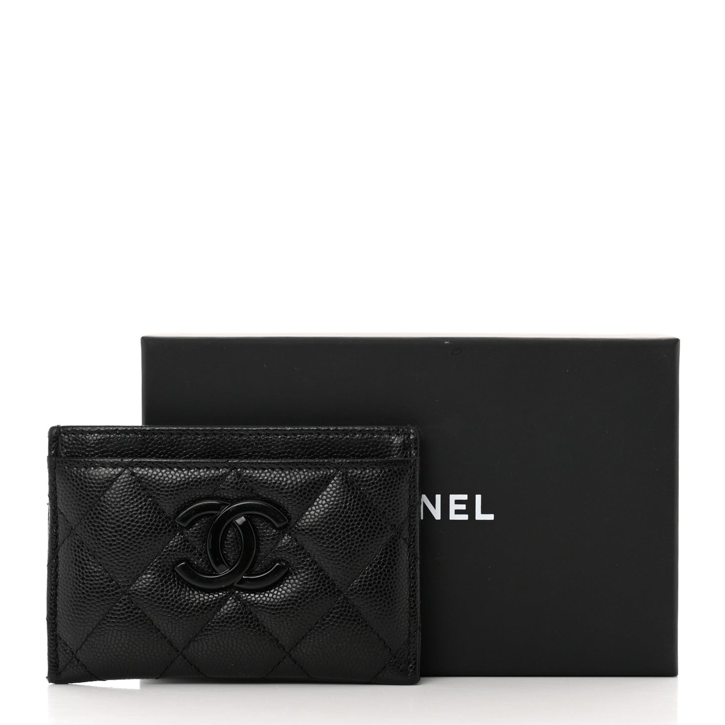 Caviar Quilted My Everything Card Holder Black