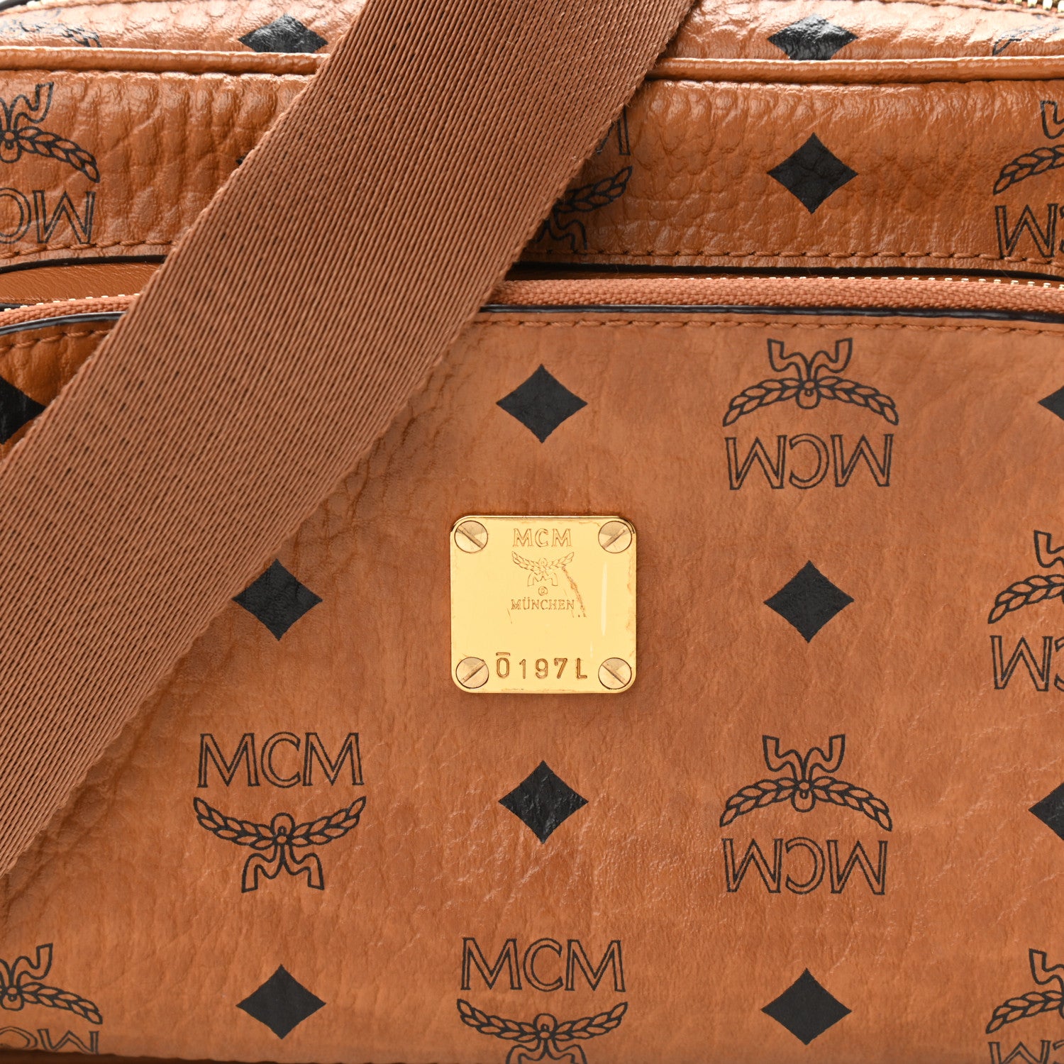 MCM Visetos Klassik Crossbody Bag Cognac 8 of 12
